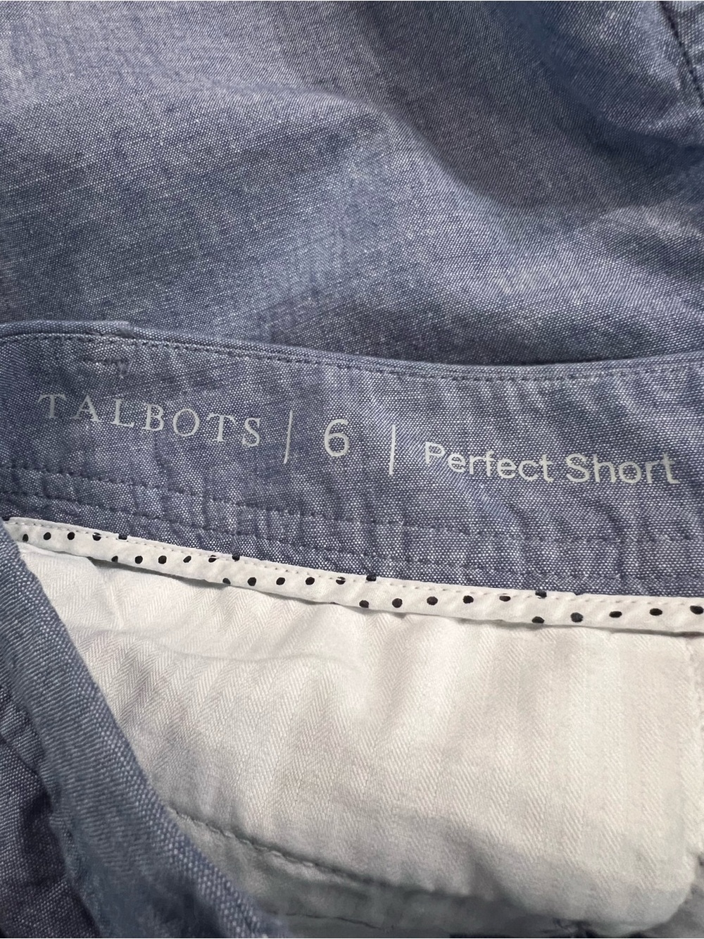 Talbots Perfect Short Chambray Blue Cotton Bermuda Shorts Size 6 - Picture 3 of 7